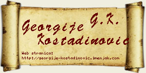 Georgije Kostadinović vizit kartica